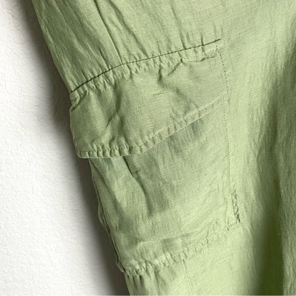 Aritzia Wilfred Green Linen Blend High Rise Ankle Cropped Cargo Pants- Size 6 - Picture 9 of 16